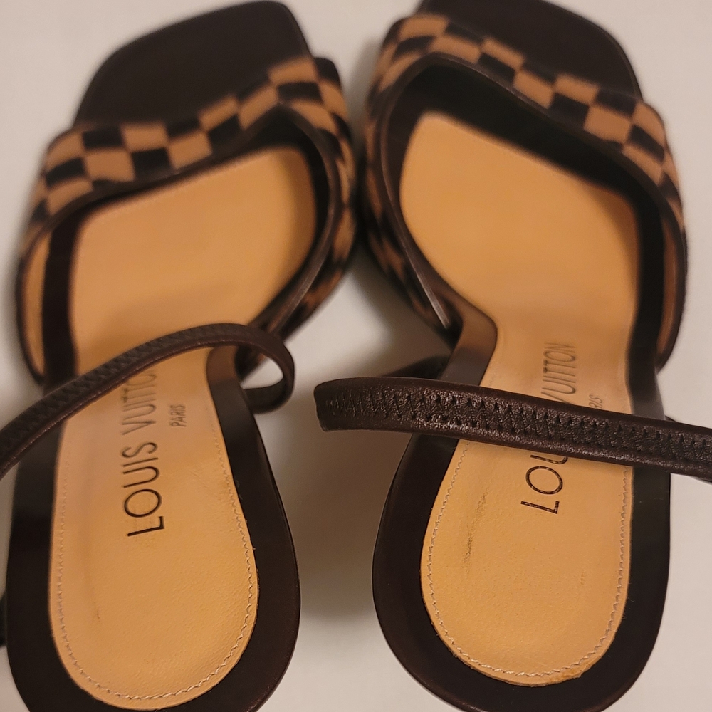 Louis Vuitton Brown Damier Women's Shoes Size 35.5 - Picture 9 of 16